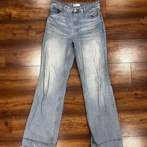 Zara High Rise Light Blue Straight Leg Jeans